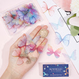 180Pcs 9 Style Two Tone Polyester Fabric Wings Crafts Decoration, for DIY Jewelry Crafts Earring Necklace Hair Clip Decoration, Butterfly, Mixed Color, 32~33x42~45mm, 20pcs/style