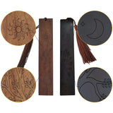 1 set Rosewood & African Blackwood Bookmarks Set, Laser Engraving, Rectangle, Tree Pattern, 148x25mm, 2pcs/set