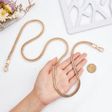 Iron Flat Snake Chain Bag Handles, with Zinc Alloy Snap Clasps, for Bag Replacement Accessories, Light Gold, 100x0.75x0.3cm