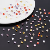 120Pcs 6 Colors Cubic Zirconia Cabochons, Grade A, Faceted, Diamond, Mixed Color, 5x3mm