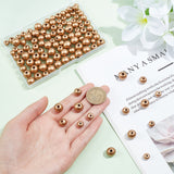 120Pcs 3 Styles Eco-Friendly Spray Painted Wooden Beads, Round, Goldenrod, 8~12x7~10.5mm, Hole: 2.3~3mm, 40pcs/style