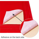 Jewelry Flocking Cloth, Polyester, Self-adhesive Fabric, with Rubber, Rectangle, Red, 29.7x20cm