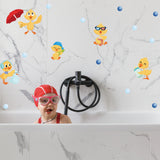 PVC Wall Stickers, Wall Decoration, Duck Pattern, 750x290mm, 2 sheets/set