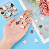 80Pcs 5 Colors Alloy Enamel Pendants, Cadmium Free & Lead Free, Dog Paw Prints, Mixed Color, 17.5x16x1.5mm, Hole: 2mm, 16pcs/color