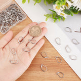 100Pcs 304 Stainless Steel Leverback Earring Findings, Stainless Steel Color, 16.5x10x2mm, Pin: 1mm