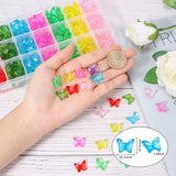 Transparent Acrylic Beads, Butterfly, Mixed Color, 12.5x15.5x5.5mm, Hole: 1.8mm, 400pcs/box