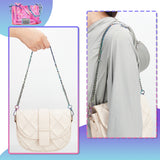 2Pcs Zinc Alloy Curb Chain Bag Handles, Alloy Swivel Clasp Bag Strap, Rainbow Color, 60cm, Link: 11.5x8x2.5mm