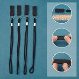 Polypropylene Fiber Walking Stick Wrist Straps, Wrist Loop for Walking Crutch, Cane Ropes for Elderly, with Iron Finding, Black, 255mm, 20pcs/bag