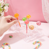 20-Hole Arc-Shaped Transparent Acrylic Lollipop Display Holder, Cake Pop Stand for Baby Shower, Birthday, Anniversary, Wedding Party, Clear, 10.5x15x5cm, Hole: 3.9mm