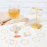 100Pcs 316 Surgical Stainless Steel Wine Glass Charms Rings, Hoop Earring Findings, DIY Material for Basketball Wives Hoop Earrings, Golden, 21 Gauge, 37x35x0.7mm