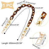 Acrylic Cable Chains Bag Handles, with Acrylic Clasps, Bag Replacement Accessories, Leopard Print Pattern, Light Gold, 65cm
