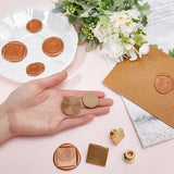 4Pcs 4 Styles Brass Blank Stamp Heads, For Wax Seal Stamp, Mixed Shapes, Golden, 20~30x14mm, Hole: 6.5mm, 1pc/style