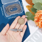 DIY Necklace Making Kit, Including 304 Stainless Steel Arrow Big Pendants & Box Chain Necklaces Making, Stainless Steel Color, 53mm