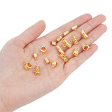 30Pcs 5 Style Brass Tube Bails, Loop Bails, Barrel & Column & Tube, Real 18K Gold Plated, 6.5~11x6~14x4.5~7mm, Hole: 1.4~2mm, Inner Diameter: 2.5~4.7mm, 6pcs/style