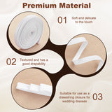 Satin Rope, for Women's Wedding Dress Zipper Replacement, Adjustable Fit Satin Corset Back Kit, White, 2090x13x1mm