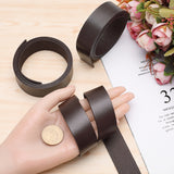 3Pcs Flat Leather Jewelry Cord, Jewelry DIY Making Material, Coconut Brown, 25x2mm, about 80cm/pc