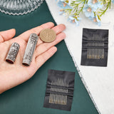 Iron Sewing Needles, Big Eye Blunt Needles, Self-Threading Needle, with Alloy Storage Bottle, for Cross-Stitch, Knitting, Ribbon Embroidery, Leathercraft, Platinum, 87x16x12mm