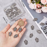 30Pcs Tibetan Style Alloy Pendants, Cadmium Free & Lead Free, Skull, Antique Silver, 21.5x13.5x4mm, Hole: 2mm
