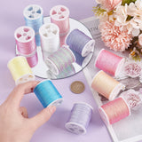 12 Rolls 12 Colors Polyester Sewing Thread, 9-Ply Polyester Cord for Jewelry Making, Mixed Color, 0.6mm, about 18.59 Yards(17m)/Roll, 1 roll/color