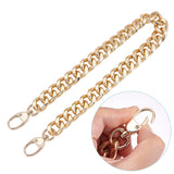 Aluminum Curban Chain Bag Handles, with Alloy Swivel Clasps, for Bag Replacement Accessories, Golden, 50cm