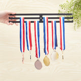 Rectangle Iron Medal Holder, Medals Display Hanger Rack, Medal Holder Frame, Black, 35x5x0.2cm