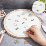 92-Slot Wooden Ring Jewelry Display Round Tray, with PU Leather, Finger Ring Organizer Holder for Ring Storage, White, 26.2x1.75cm