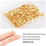 50Pcs 304 Stainless Steel Lobster Claw Clasps, Parrot Trigger Clasps, Manual Polishing and 100Pcs Brass Open Jump Rings, Golden, 12x7x4mm, Hole: 1mm, 2 Style