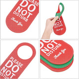 PU Leather Please Do Not Disturb Double Sided Notice Hanger Sign, Welcome Please Knock on Back, Ideal for Office Home Clinic Dorm Online Class and Meeting, Red & Green, 225x83x2.5mm, Hole: 60mm