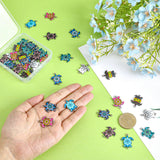 48Pcs 8 Colors Alloy Enamel Connector Charms, Platinum, Sea Turtle, Mixed Color, 24x18x2mm, Hole: 1.8mm, 6pcs/color