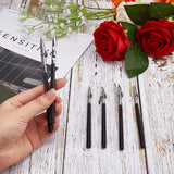 6Pcs 3 Style Adjustable Art Ruling Pen, Iron Head & Plastic Handle Matte Duck Bill Pen, Straight Line Drawing Pen, Black, 124~134x7~10x8~8.5mm, 2pcs/style