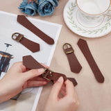 6Pcs PU Imitation Leather Belt Buckles, with Alloy Findings, Coconut Brown, 165~190x29x9mm