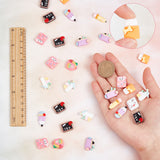 100Pcs 10 Styles School Theme Opaque Resin Cabochons, Mixed Shapes, Mixed Color, 13.5~25x8~22.5x4~7mm, 10pcs/style