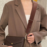 Imitation Leather Adjustable Wide Bag Handles, with Alloy Swivel Clasps, Coconut Brown, 84~140cm