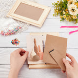 DIY Chips Shell Mosaic Photo Frame Making Kit, Including Natural Wood Rectangle Picture Frame, PVC Picture Frame Hard Sheet, Plastic Sculpture Knifes, Dyed Shell Beads, Mixed Color, 203x152x7.5mm