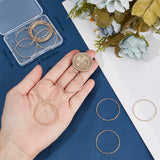 20Pcs Brass Linking Rings, Textured & Soldered, Nickel Free, Round Ring, Real 18K Gold Plated, 30mm