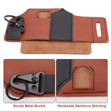Imitation Leather Waist Pack, with Alloy Clasps, for Camping, Outdoor Survival, Sandy Brown, 130.5x178x12mm