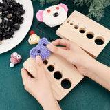 Wood Safety Eye Insertion Tool for Toy Making, Rectangle, 140x100x14mm, Hole: 5.5mm and 9mm and 14.5mm and 19.5mm and 24.5mm and 29.5mm