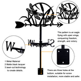 Orangutan Iron Wind Direction Indicator, Weathervane for Outdoor Garden Wind Measuring Tool, Dragonfly, 257x358mm