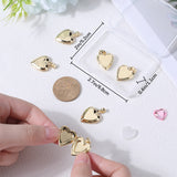 6Pcs Brass Locket Pendants, Photo Frame Pendants for Necklaces, Long-Lasting Plated, Heart, Real 18K Gold Plated, 21.5x17x4.5mm, Hole: 5x4mm