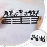 Sports Theme Iron Medal Hanger Holder Display Wall Rack, with Screws, Sports Themed Pattern, 150x400mm