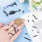 36Pcs 6 Styles 304 Stainless Steel Tube Beads, Electrophoresis Black, 4~25x3mm, Hole: 2mm, 6pcs/style