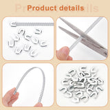 120Pcs Carbon Steel Fishbone Chain End Cap Cover, Stainless Steel Color, 11x11x3mm, Inner Diameter: 10x2.7mm