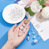 ABS Plastic Imitation Pearls Pendants, with Alloy Loops, Round/Teardrop, Platinum & Light Gold, 7~23.5x4~19.5mm, Hole: 1.2~2mm, 30pcs/bag