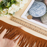 5 Yards Faux Suede Tassel Trimming, for Curtain, Costume Accessories, Sienna, 75x0.5mm