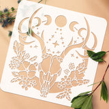 PET Hollow Out Drawing Painting Stencils, for DIY Scrapbook, Photo Album, Moon Phase Pattern, 30x30cm