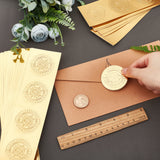 30 Sheets 6 Style Self Adhesive Gold Foil Embossed Stickers, Medal Decoration Sticker, Mixed Patterns, 22x6x5x0.05cm, 5 sheet/style