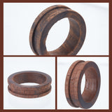 8Pcs 2 Style Wood Grooved Finger Ring Settings, Ring Core Blank, for Inlay Ring Jewelry Making, Mixed Color, Inner Diameter: 15.3~19.4mm, Groove: 2.7~2.9mm, 4Pcs/style