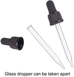 Glass Dropper Set Transfer Graduated Pipettes, Black, 105x22mm, Capacity: 50ml(1.69fl. oz)