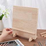 DIY Knitting Tool Sets, including 1 Set Rubber Wood Crochet Blocking Board, 20Pcs 304 Stainless Steel Bar, Stainless Steel Color, 12.3~28x1~28x0.8~2cm