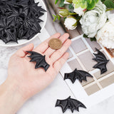 Leather Bat's Left & Right Wing Ornament Accessories, for Hair Ornament & Costume Accessory, Black, 60x35x2mm, 20pcs/style